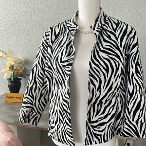 Erin London jacket, L size ,‎ zebra stripes.